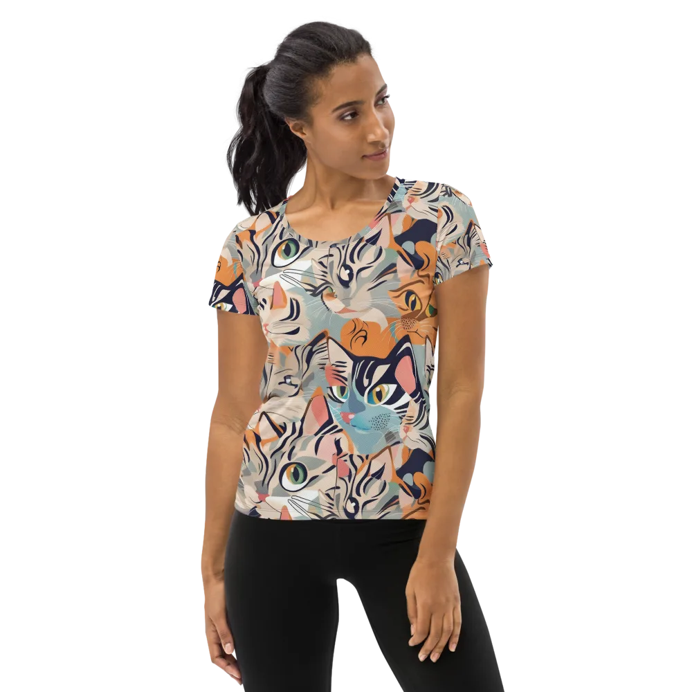 Calico Kaleidoscope on Women's Athletic T-Shirt — Front