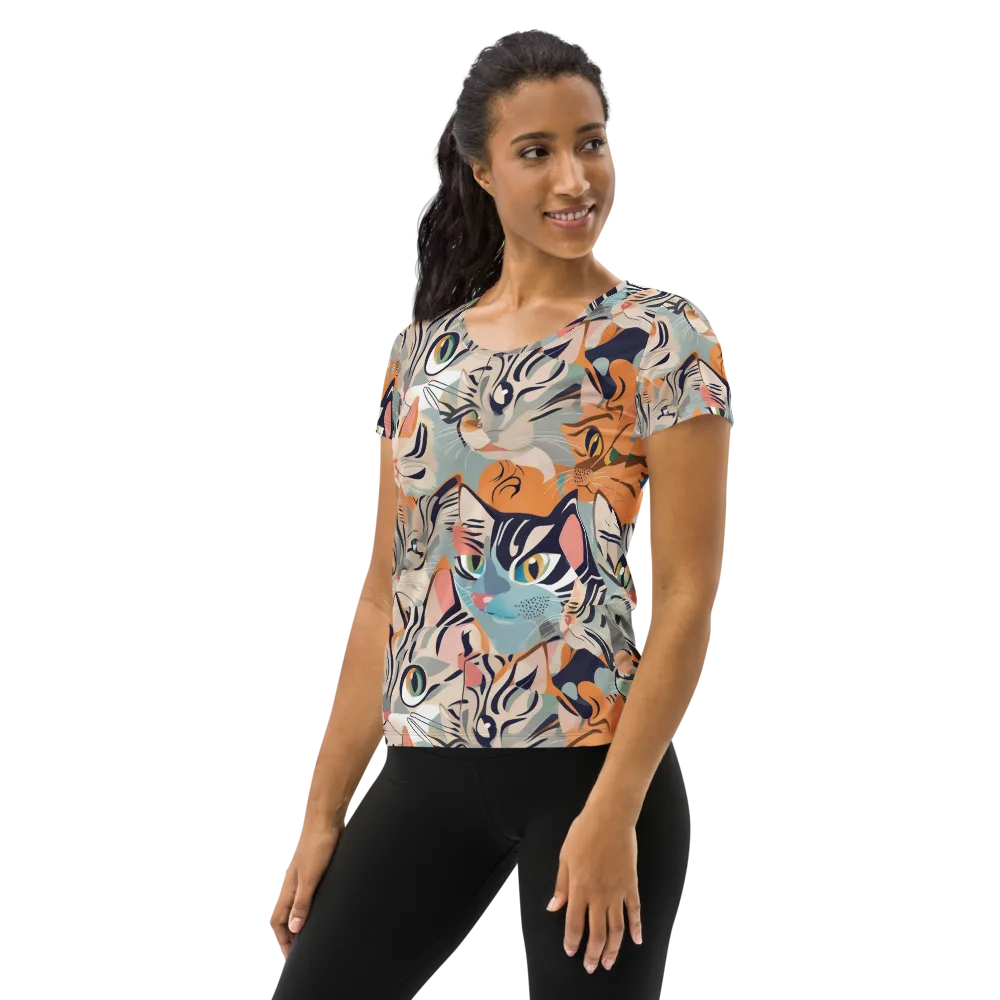 Calico Kaleidoscope on Women's Athletic T-Shirt — Left