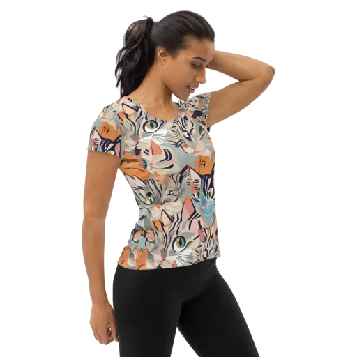 Calico Kaleidoscope on a Women's Athletic T-Shirt