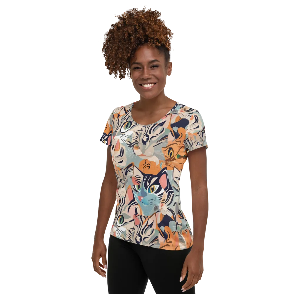 Calico Kaleidoscope on Women's Athletic T-Shirt — Left