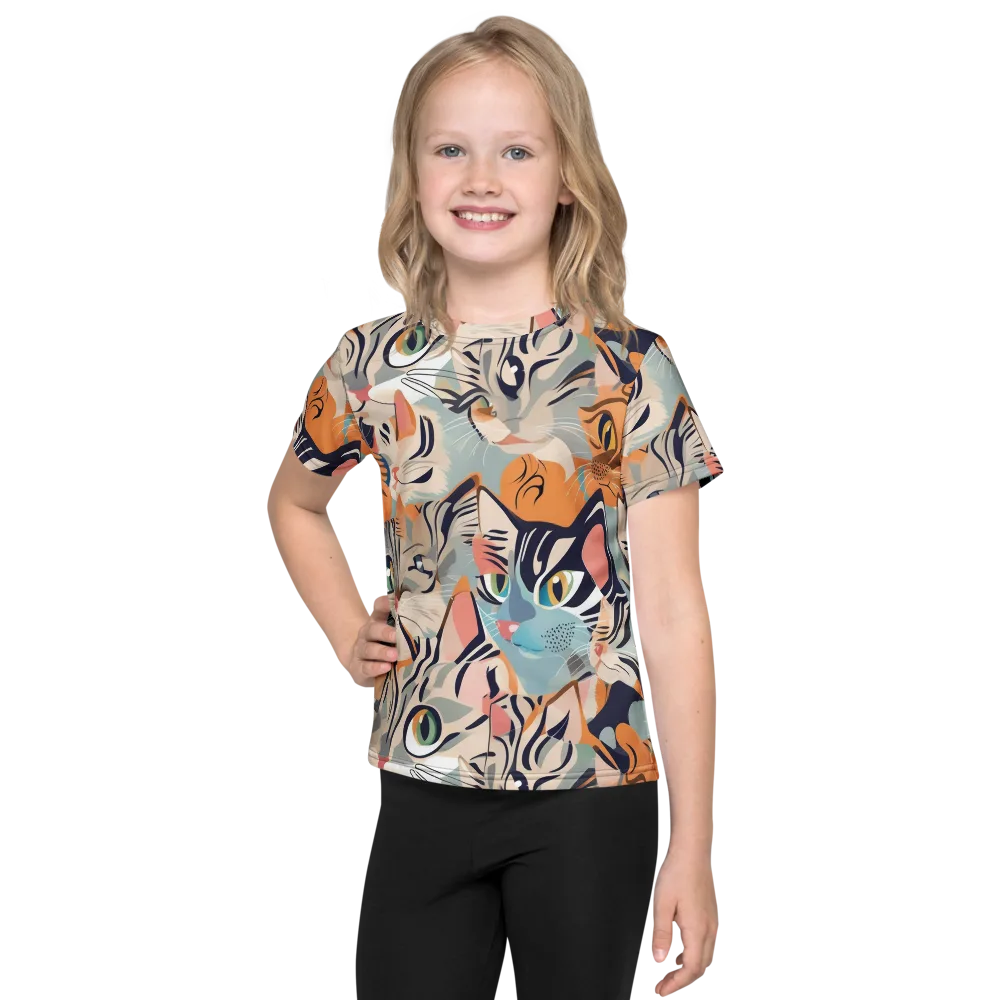 Calico Kaleidoscope on Kids Crew Neck T-Shirt — Front