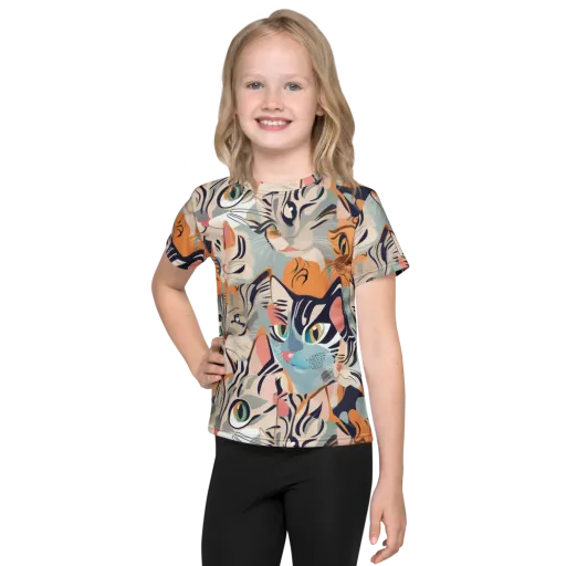 Calico Kaleidoscope on a Kids Crew Neck T-Shirt