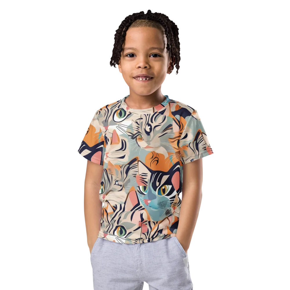 Calico Kaleidoscope on Kids Crew Neck T-Shirt — Front