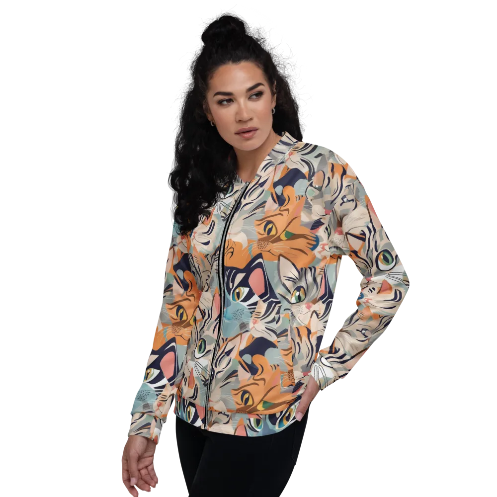 Calico Kaleidoscope on Bomber Jacket — Left