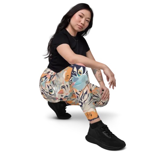 Calico Kaleidoscope on a Leggings with Pockets