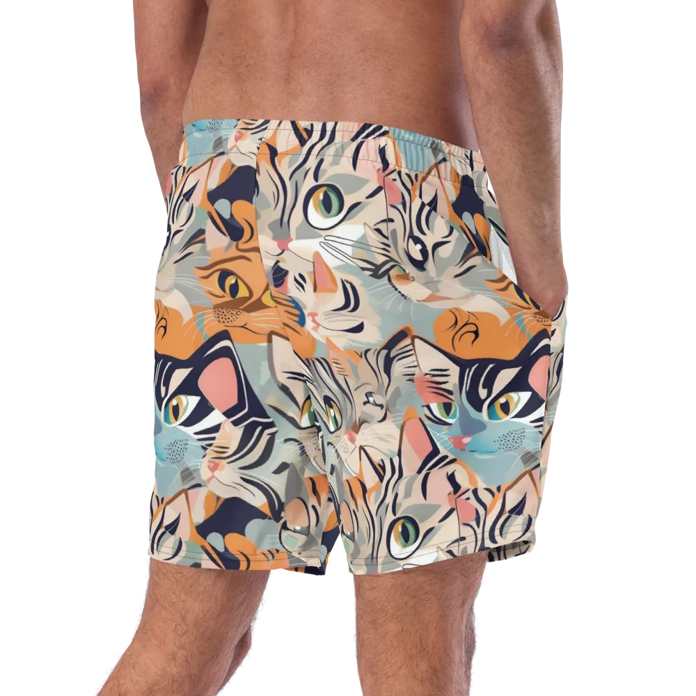 Calico Kaleidoscope on Swim Trunks — Right Back