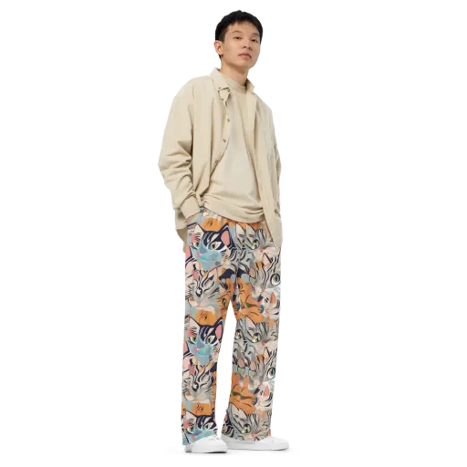 Calico Kaleidoscope on a Wide-Leg Pants