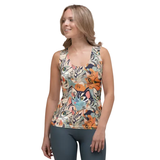 Calico Kaleidoscope on a Women's Tank Top