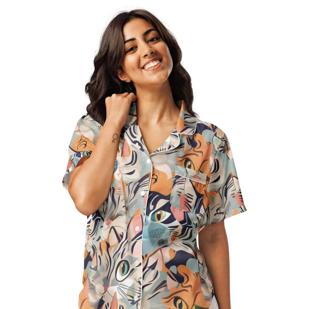 Calico Kaleidoscope on Women's Short Sleeve Pajama Top — Front