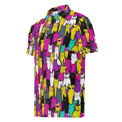 Feline Fever on a Men's Slim Fit Polo Shirt