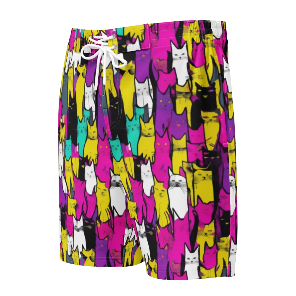 Feline Fever on Men's Board Shorts — Front