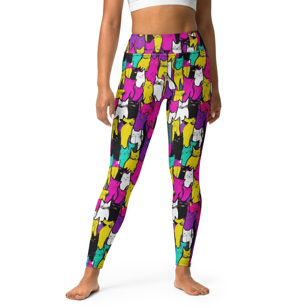Feline Fever on Yoga Leggings — Front