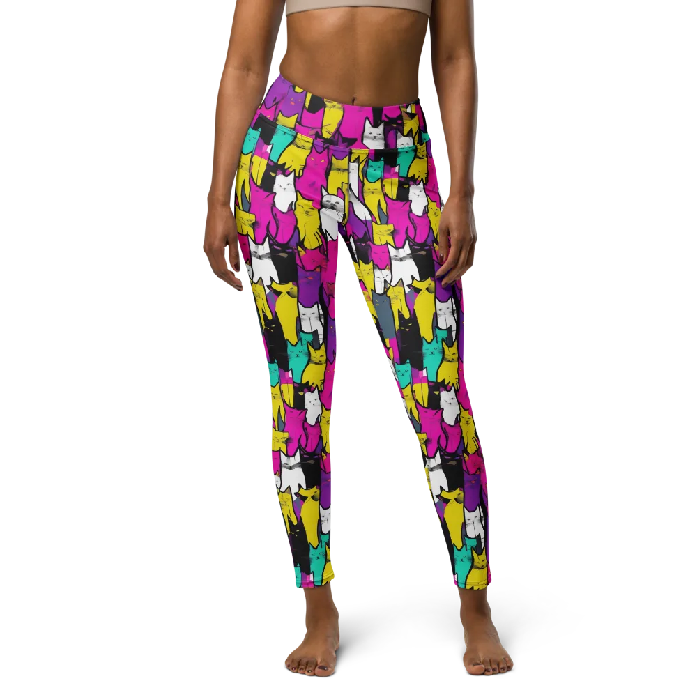Feline Fever on Yoga Leggings — Front