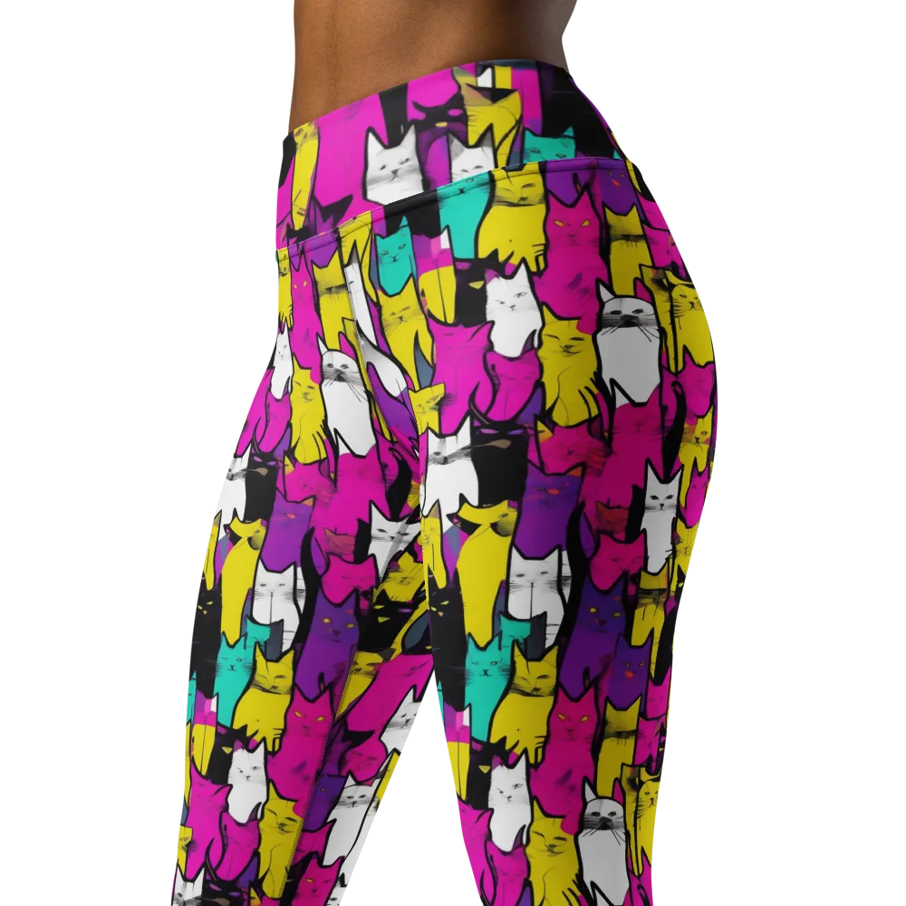 Feline Fever on Yoga Leggings — Left Front