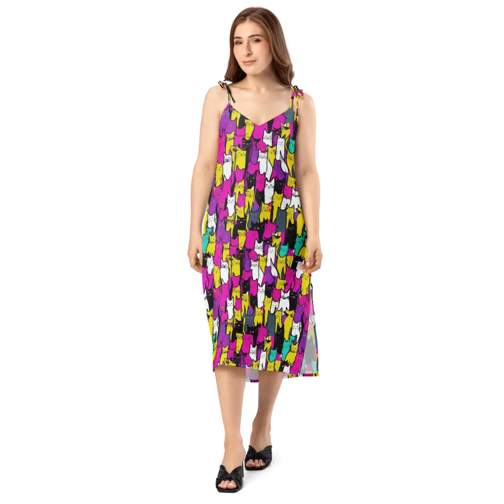 Feline Fever on Slip Dress — Front