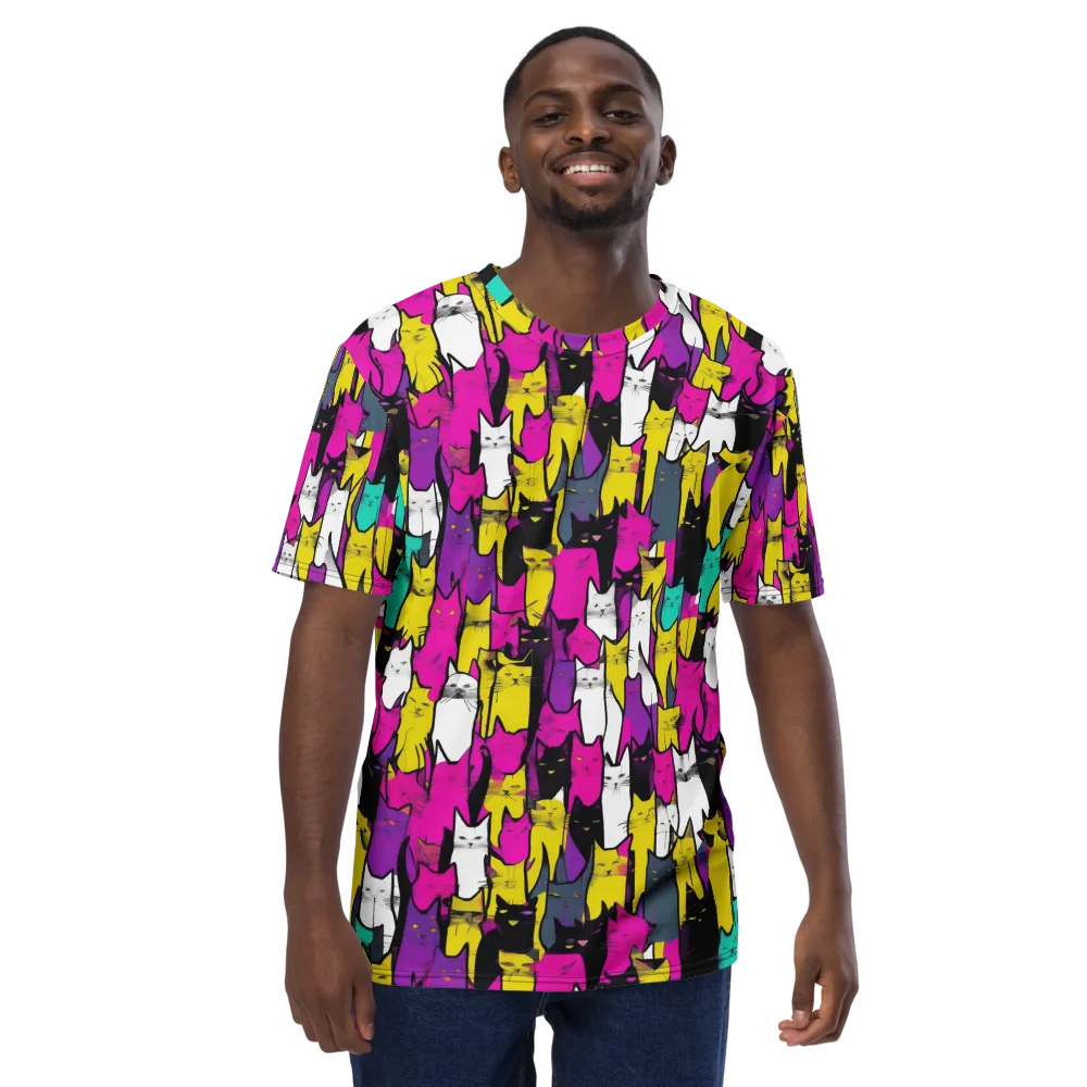 Feline Fever on Men's Crew Neck T-Shirt — Front
