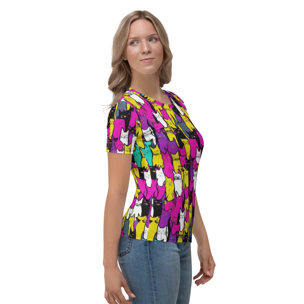 Feline Fever on Women's Crew Neck T-Shirt — Right