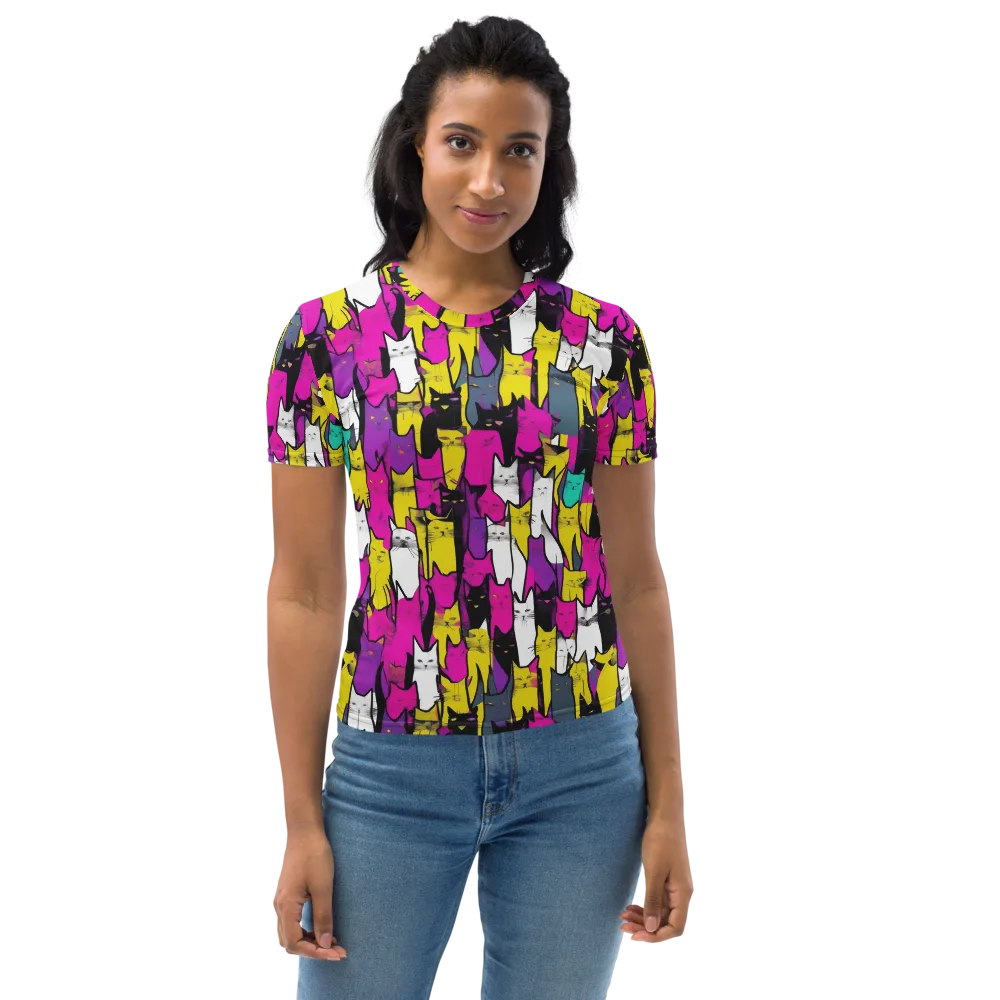 Feline Fever on Women's Crew Neck T-Shirt — Front