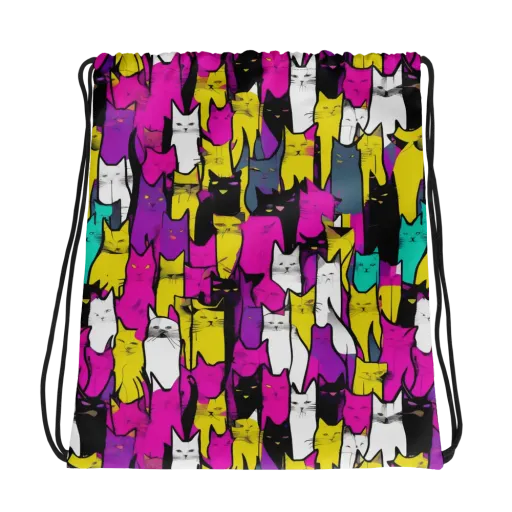 Feline Fever on a Drawstring Bag