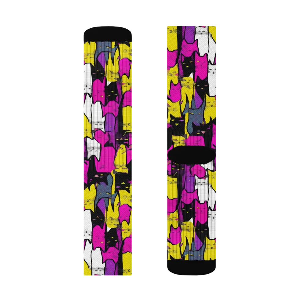 Feline Fever on Socks — Right Sock