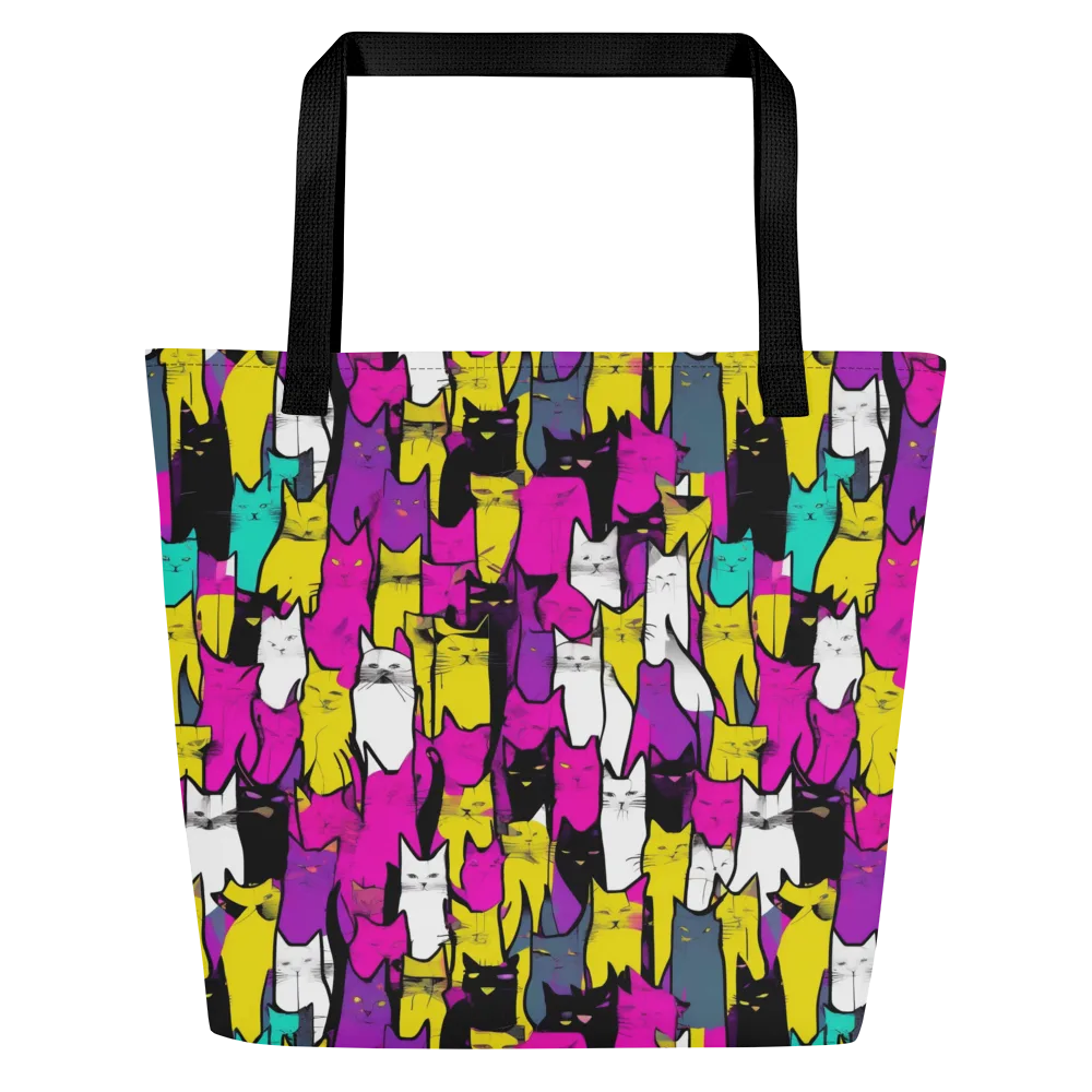 Feline Fever on Large Tote Bag W/ Pocket — Front