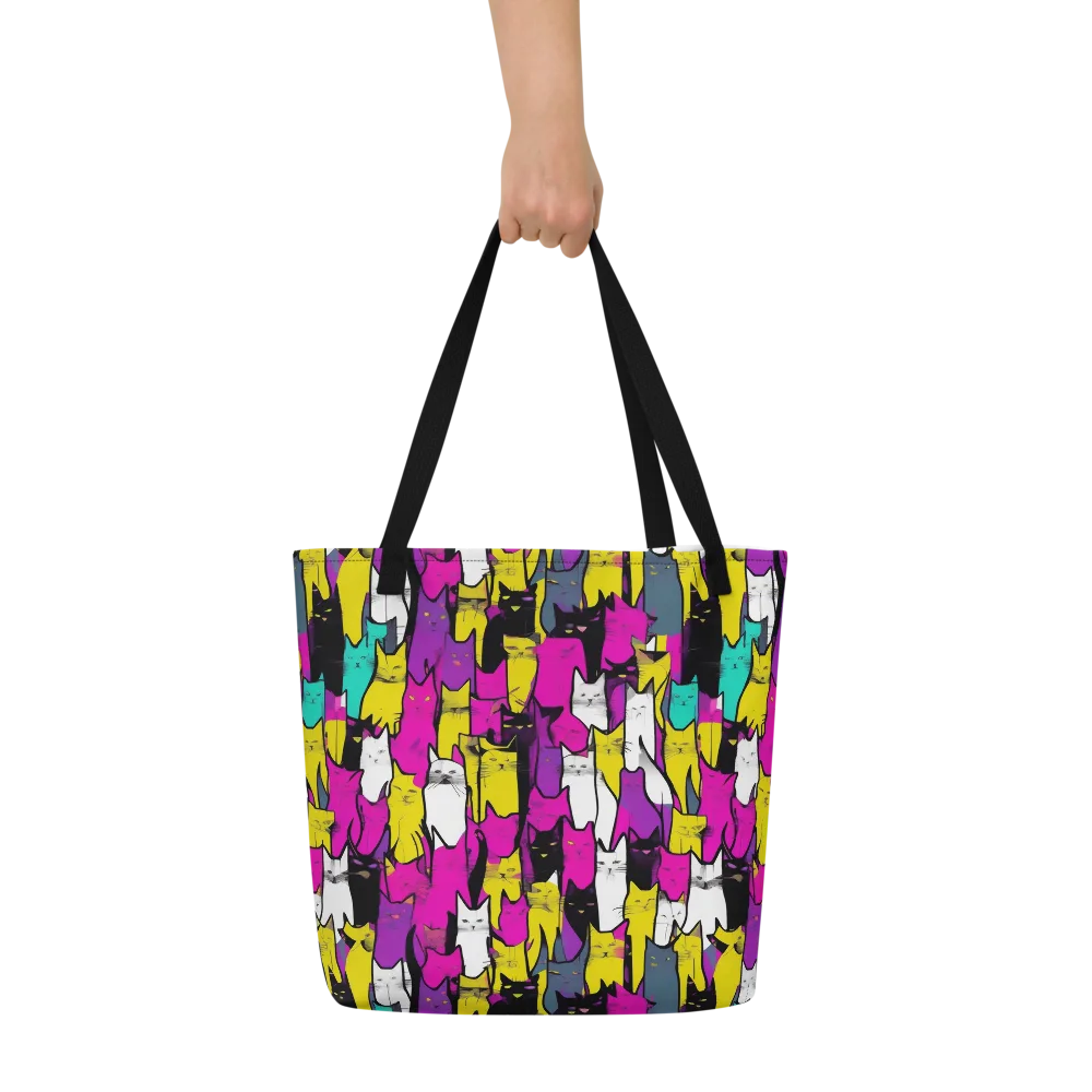 Feline Fever on Large Tote Bag W/ Pocket — Front