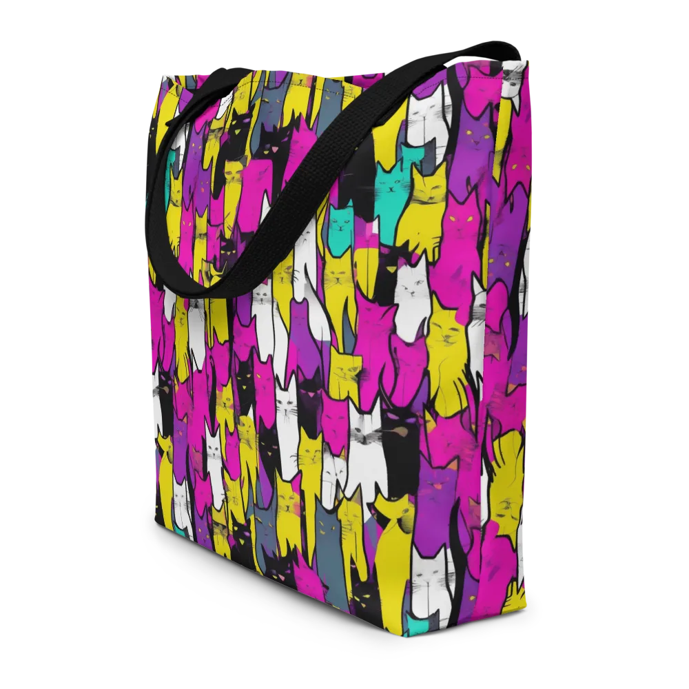 Feline Fever on Large Tote Bag W/ Pocket — Front