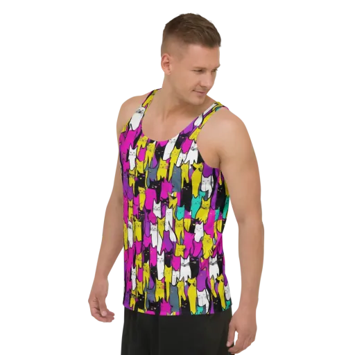 Feline Fever on a Men's Tank Top