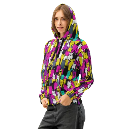 Feline Fever on a Cotton Hoodie