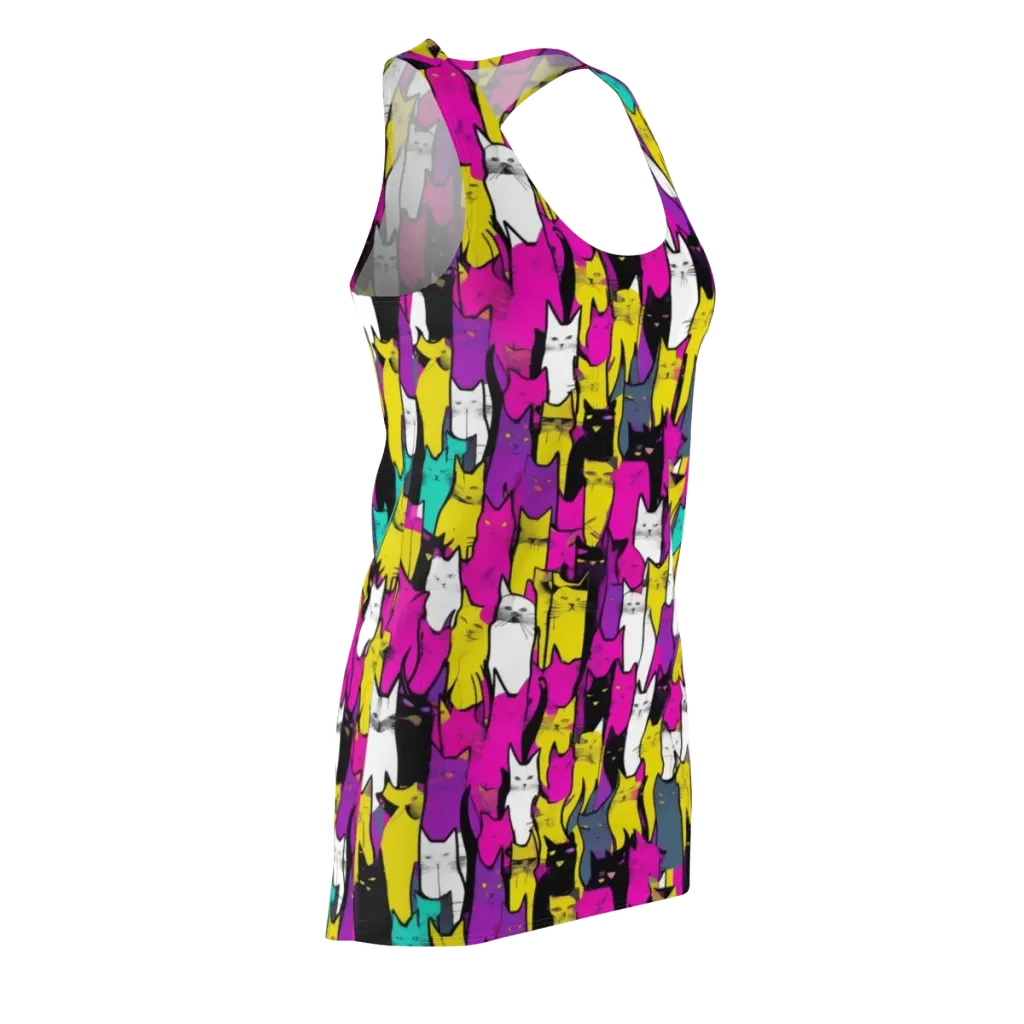 Feline Fever on Racerback Dress — Front Side