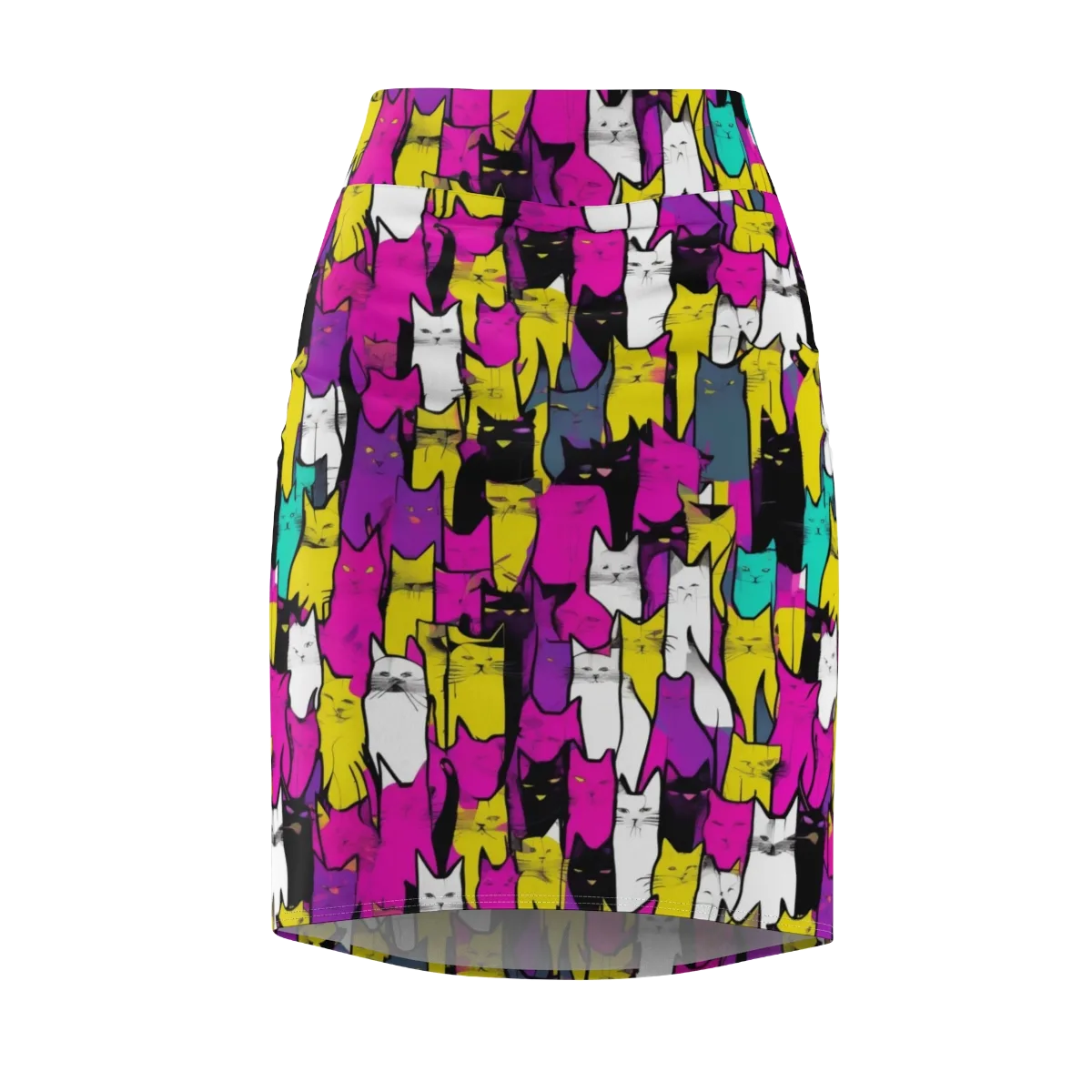 Feline Fever on Pencil Skirt — Front