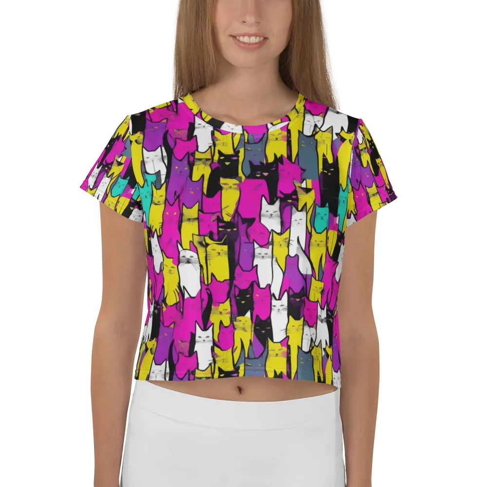 Feline Fever on Crop Tee — Front