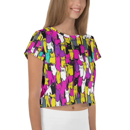 Feline Fever on a Crop Tee