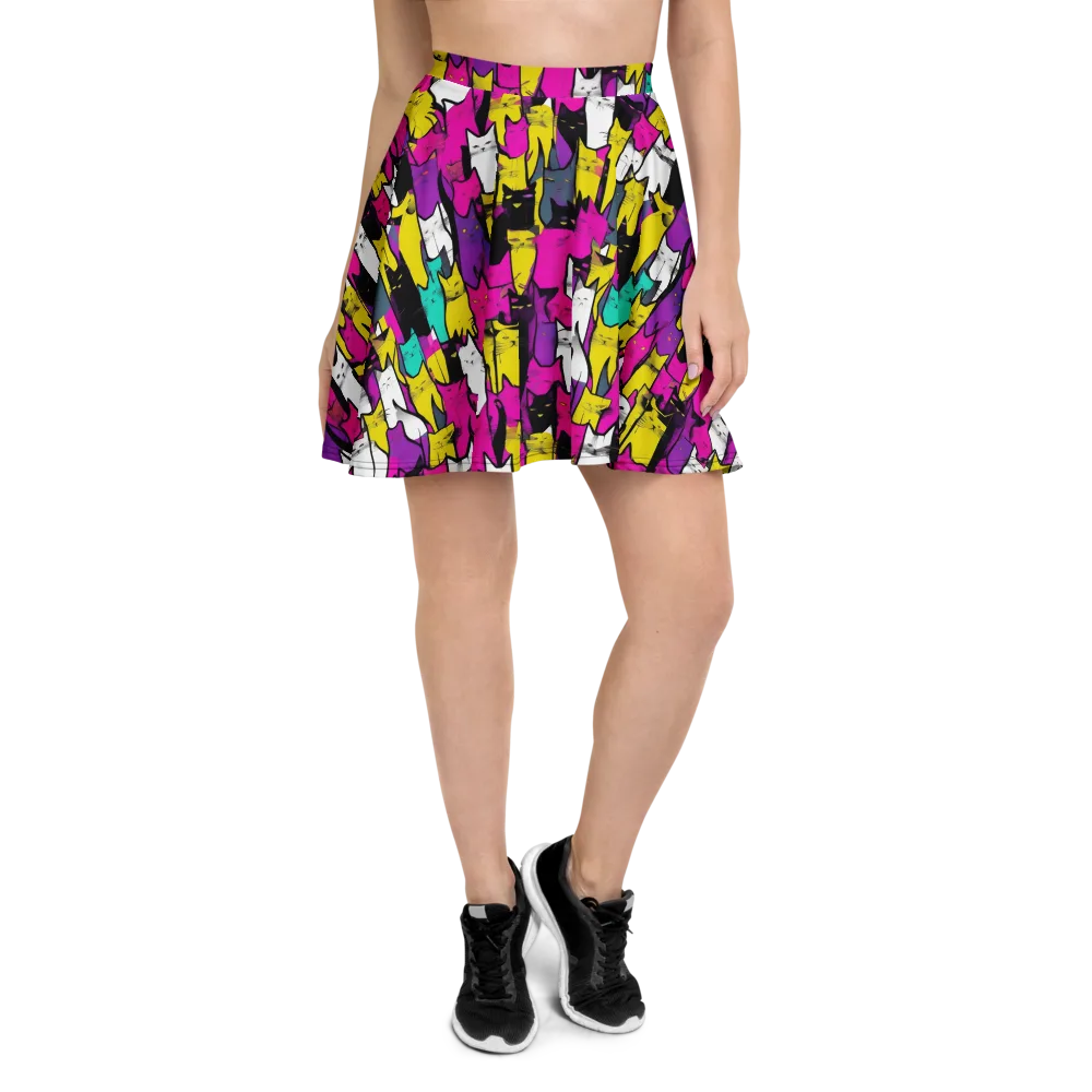 Feline Fever on Skater Skirt — Front