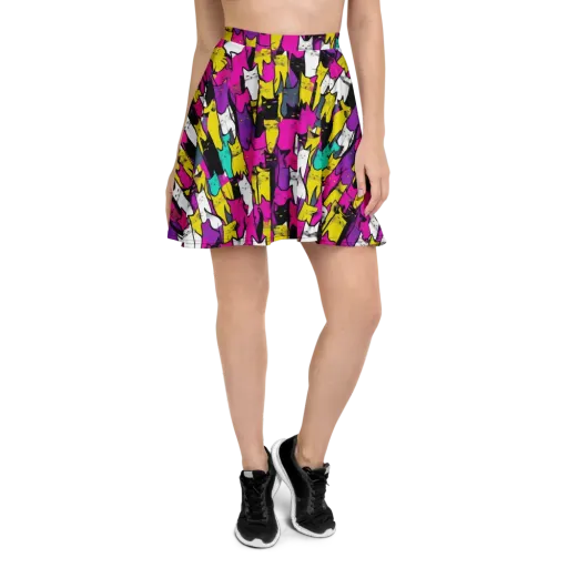 Feline Fever on a Skater Skirt