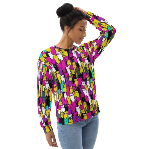 Feline Fever on a Sweatshirt