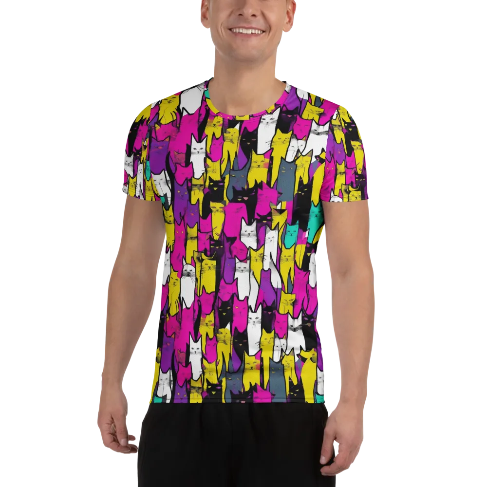 Feline Fever on Men's Athletic T-Shirt — Front
