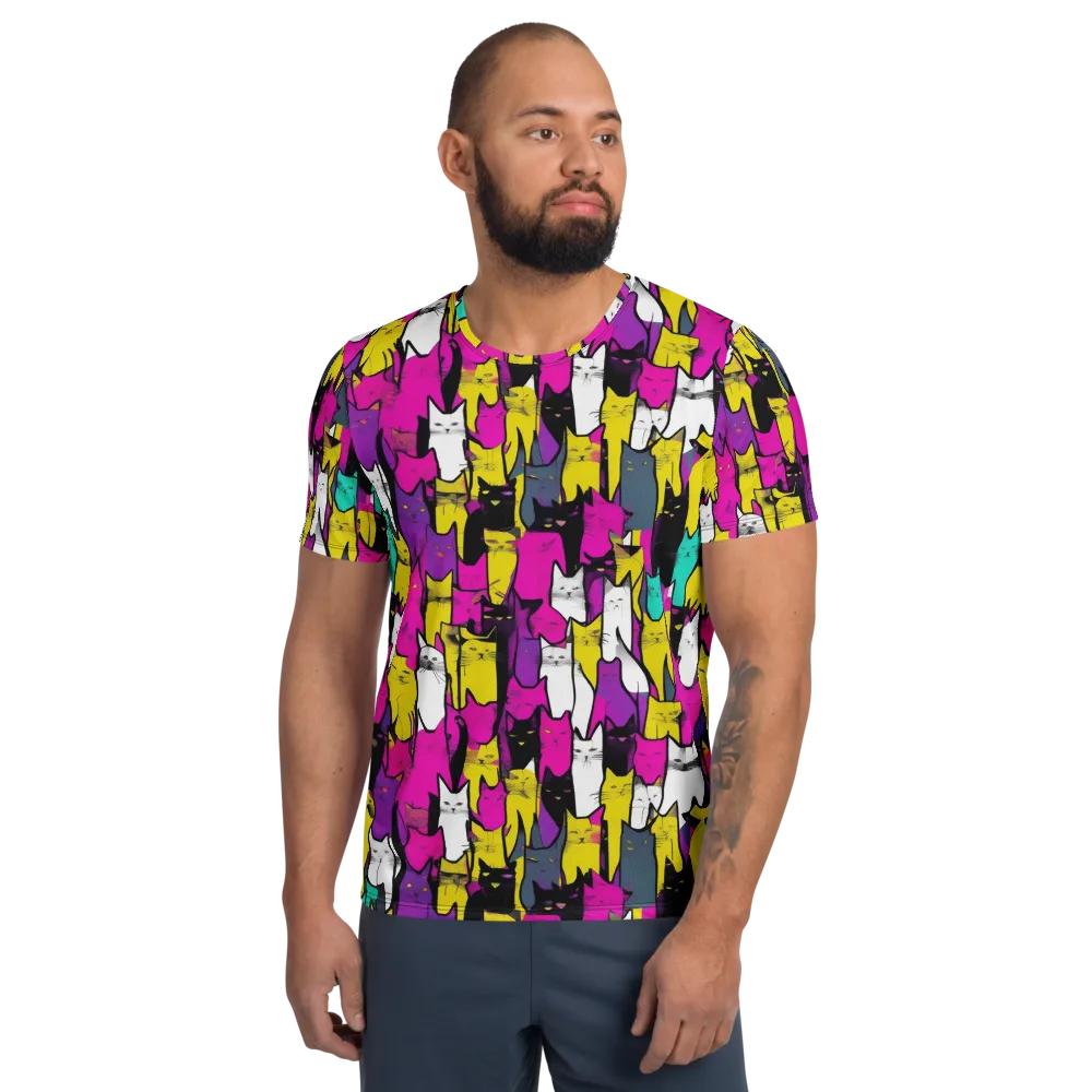Feline Fever on Men's Athletic T-Shirt — Front