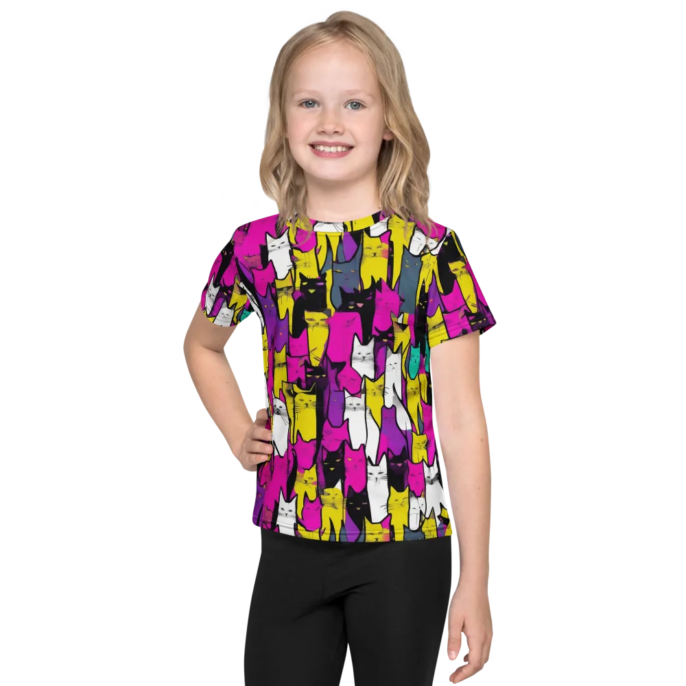 Feline Fever on Kids Crew Neck T-Shirt — Front