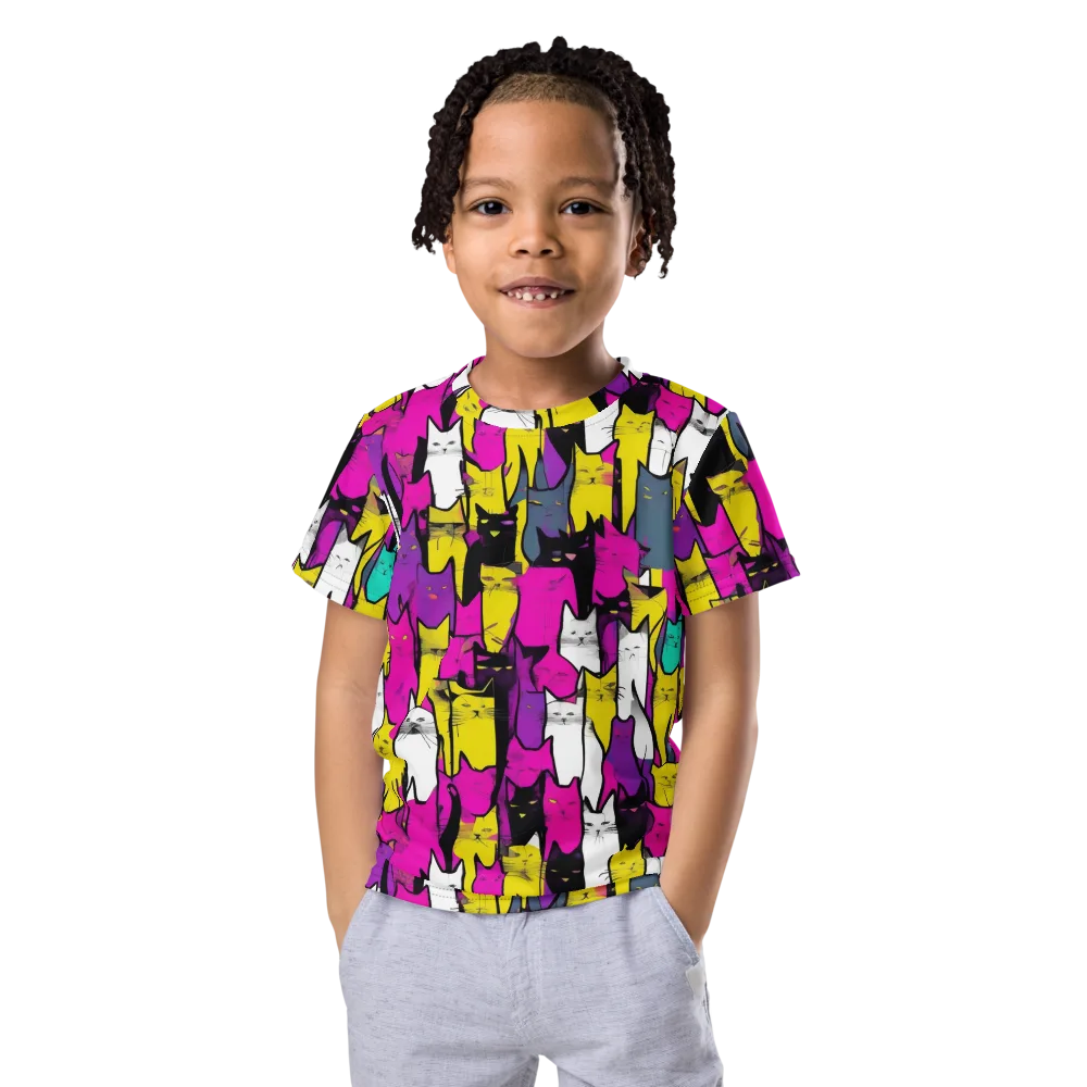 Feline Fever on Kids Crew Neck T-Shirt — Front