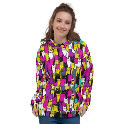 Feline Fever on a Hoodie