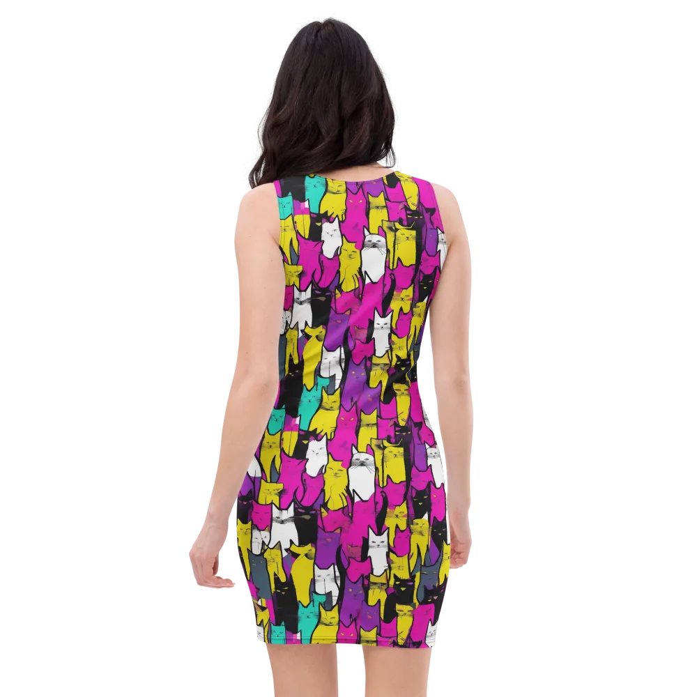 Feline Fever on Bodycon Dress — Back