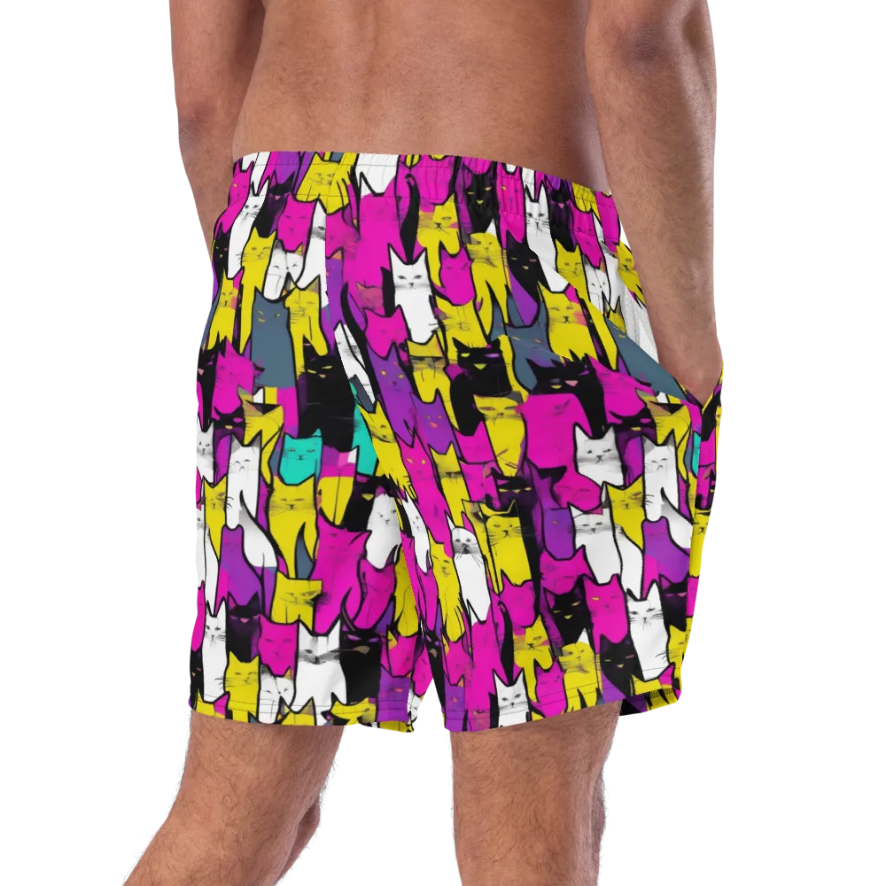 Feline Fever on Swim Trunks — Right Back