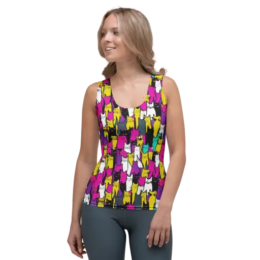 Feline Fever on a Women's Tank Top