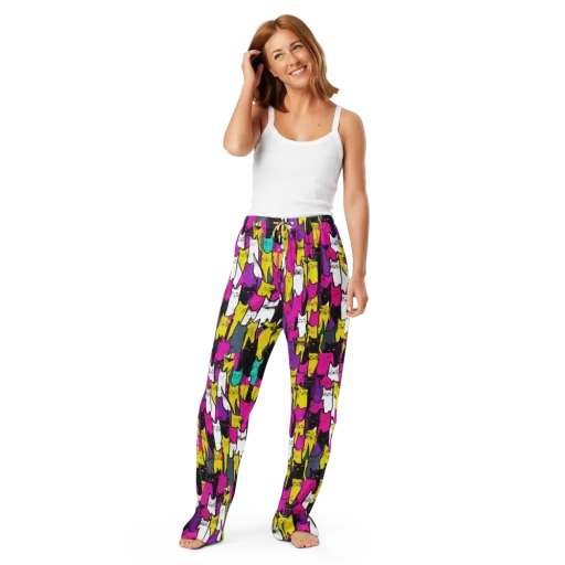 Feline Fever on a Women's Pajama Pants