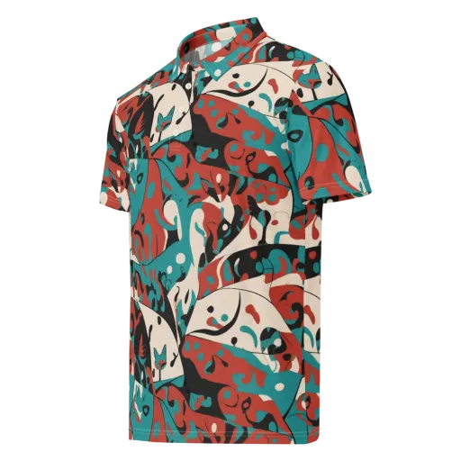 Coral Catwalk on a Men's Slim Fit Polo Shirt