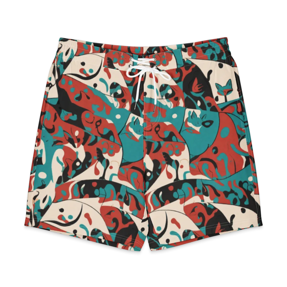 Coral Catwalk on Men's Board Shorts — Front