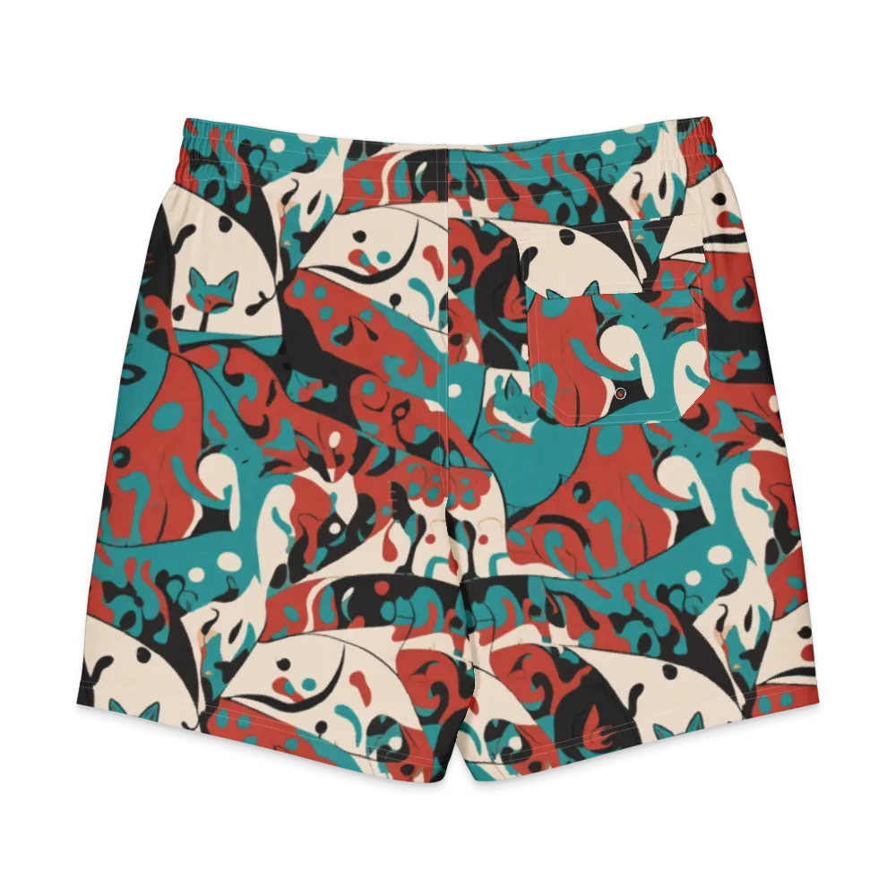 Coral Catwalk on Men's Board Shorts — Back