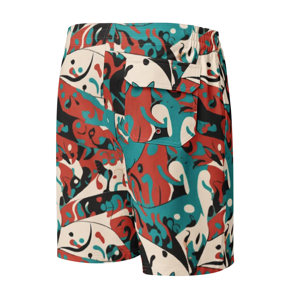 Coral Catwalk on Men's Board Shorts — Back