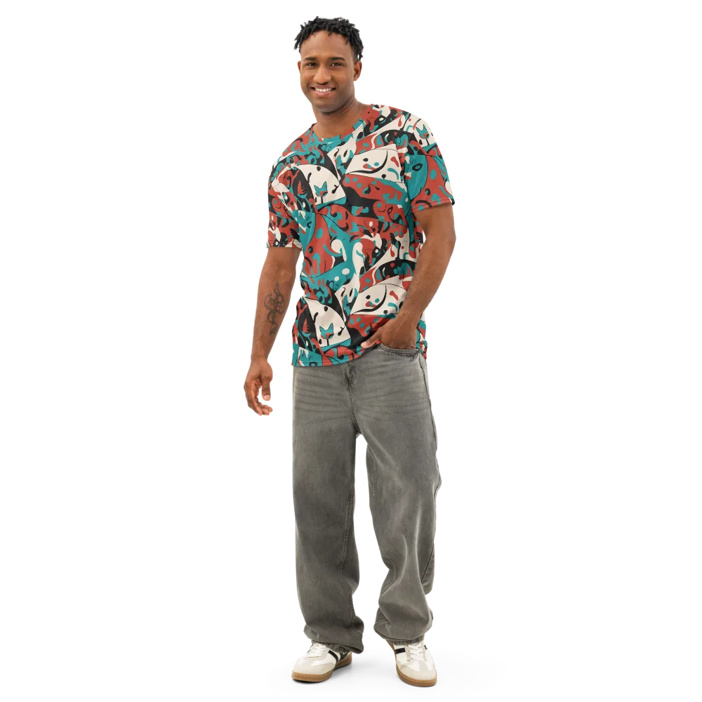 Coral Catwalk on Men's Cotton Crew Neck T-Shirt — Front
